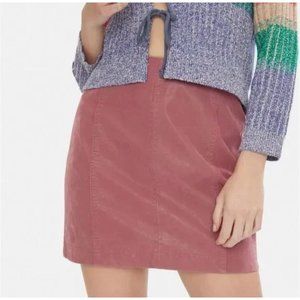 FREE PEOPLE Women's‎ Modern Femme Pink Mini Skirt Vegan Leather Sz 4